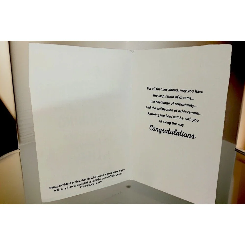 Hallmark Graduation Card HIGH SCHOOL RELIGIOUS Family Friend Another Chapter